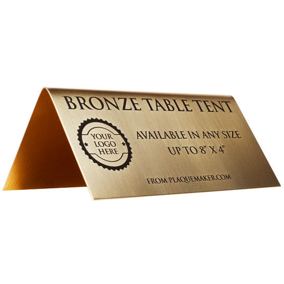 Customizable Bronze Table Tent Name Plates - up to 8