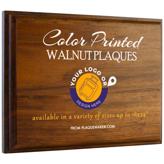 thumbnail image 2 of Red Alder Step Edge Plaque With Walnut Trim Engraved - Trophy Shop 2 of 11