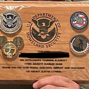 Order 754586 Review Image. US Department of Homeland Security solid cherry plaque with seals attached by customer.