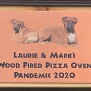 Order 676297 Review Image. Copper sign with uv color printing of two dogs. This sign is for a pizza oven.