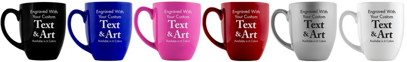 6 Colors of Bistro Mugs