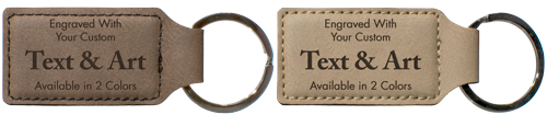 2 Colors of Faux Leather Rectangle Keychains