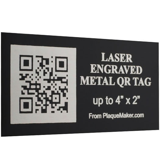 Laser Engraved QR Code Tags - up to 4x2