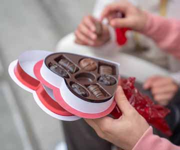 Valentines Day Chocolates in heart box