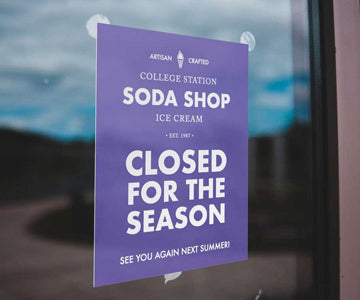 Engraved Plastic Sign For Business Showing That They Are Closed.