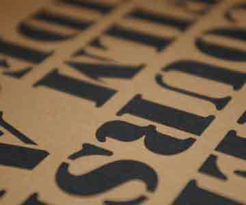 Typography printed on card