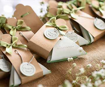 Beautiful Sage Green Wedding Favors With Thank You Tags