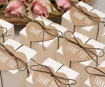 Gorgeous Bridal Party Gifts Topped With Thank You Heart
