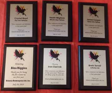 Aluminum Plaques Created for Redemption Ink