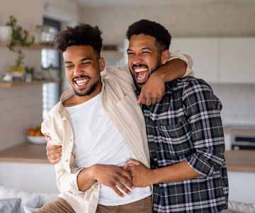 Two Brothers Goofing Around In The Kitchen