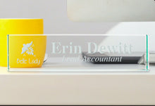 Administrative Professionals Day Featuring Engraved Jade Glass Desk Plate Near Computer