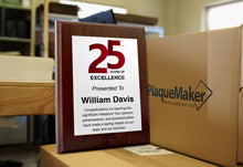 Custom Printed Aluminum Plaque Ships Same Day On PlaqueMaker Boxes.