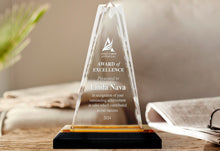 Custom Engraved Acrylic Star Award Trophy On Coffee Table. 