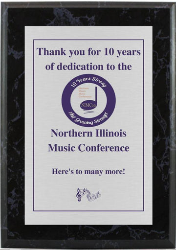 Customer Image Review for 6" x 8" Silver Aluminum Plaque.