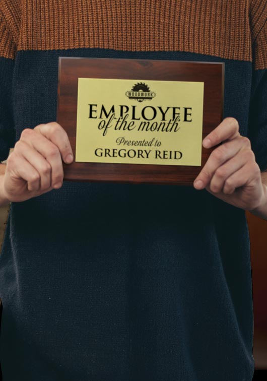 Custom Engraved Plaques, Full Color Printed Plaques, Solid Wood Plaques