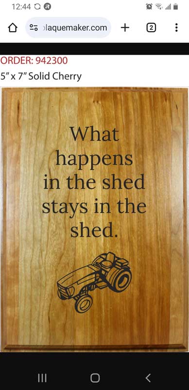 Customer Image Review for 5” x 7” Solid Cherry Plaque
