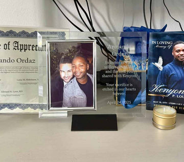 Customer Image Review for 8” x 10” Glass Photo Frame Plaque