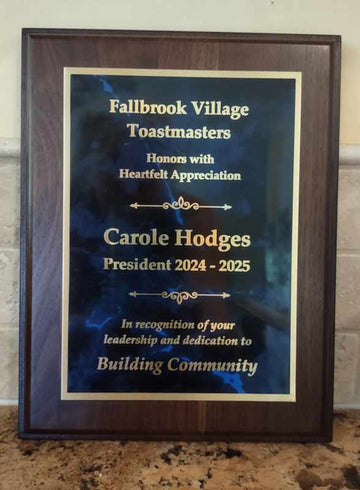 Customer Image Review for 7” x 9” Laser Engraved Aluminum Plaque In Blue Marble Metal