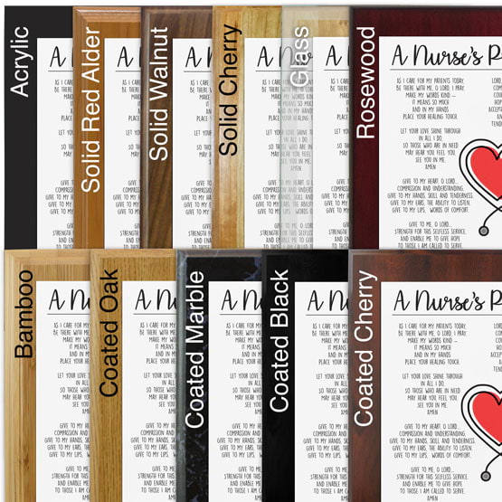 Comparison of board options with white aluminum metal.