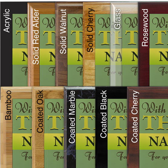 Comparison of board options with gold aluminum metal.