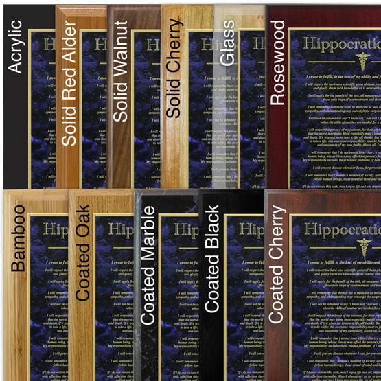 Custom Hippocratic Oath Plaque - Aluminum Plaque with Name and Message