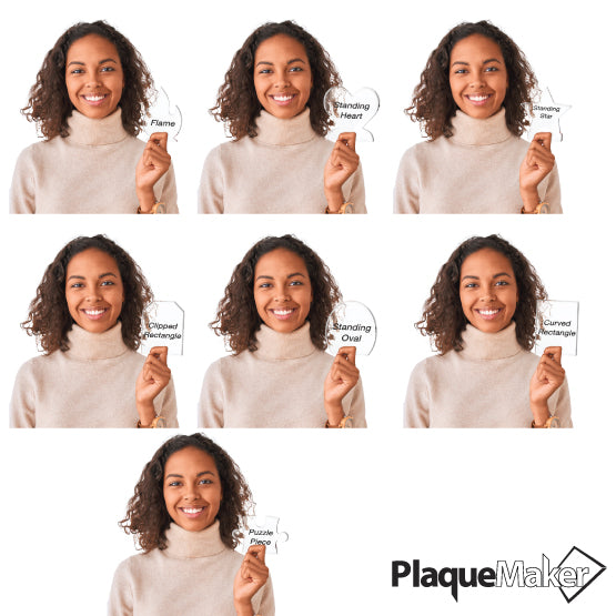 Custom Shaped Freestanding Economy Acrylic Awards with Color Printing