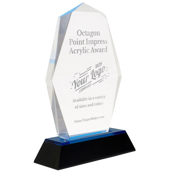 Custom Acrylic Awards - Octagon Point Custom Awards With Base