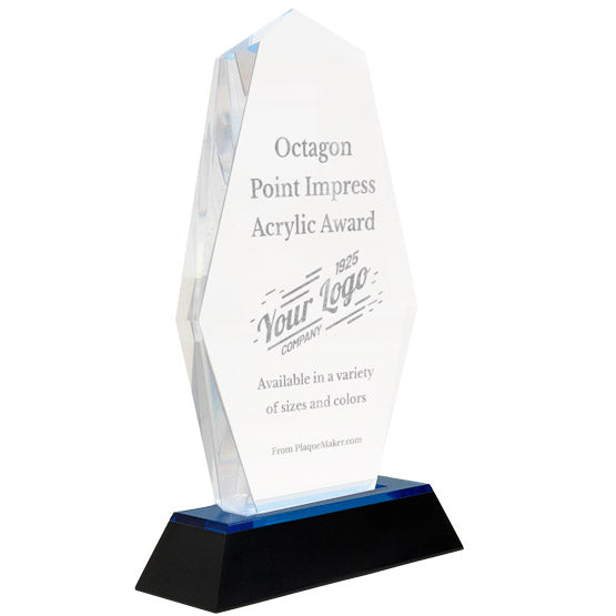 Custom Acrylic Awards - Octagon Point Custom Awards With Base