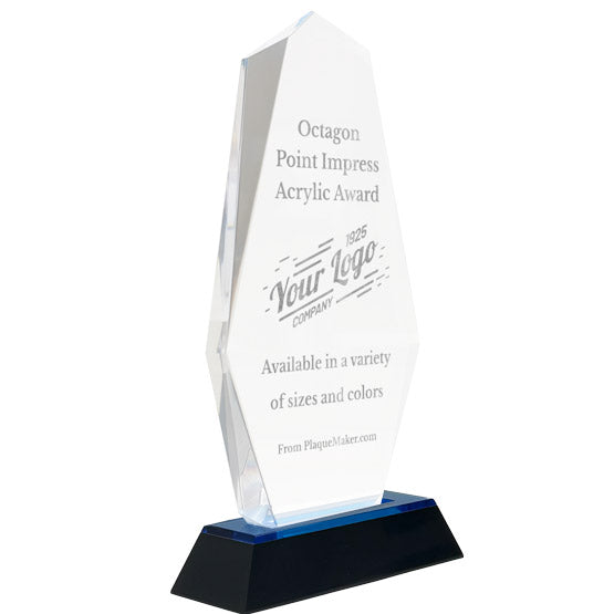 Custom Acrylic Awards - Octagon Point Custom Awards With Base
