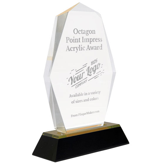 Custom Acrylic Awards - Octagon Point Custom Awards With Base