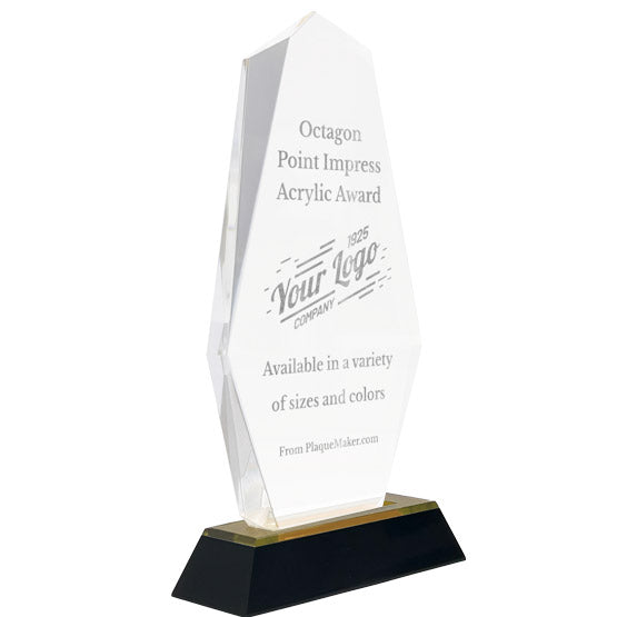 Custom Acrylic Awards - Octagon Point Custom Awards With Base