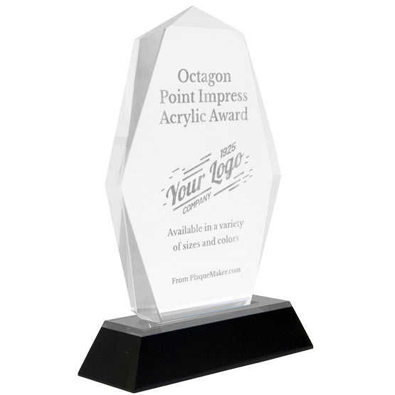 Custom Acrylic Awards - Octagon Point Custom Awards With Base