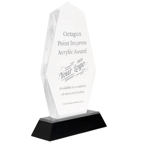 Custom Acrylic Awards - Octagon Point Custom Awards With Base