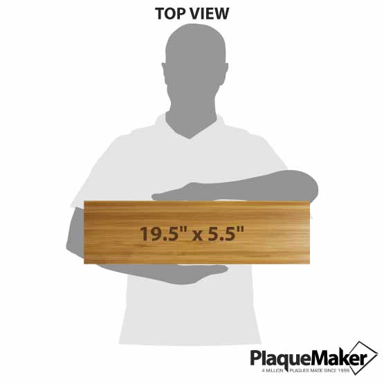 Size Guide With Blank Figure Holding Custom Rectangle Bamboo Grill Set Showing Measurements