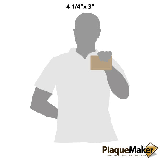 Size Guide With Blank Figure Holding Custom Light Brown Faux Leather Keychain Wallet ID Holder Against A White Background