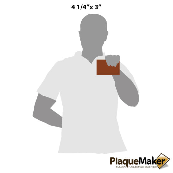 Size Guide With Blank Figure Holding Custom Rawhide Faux Leather Keychain Wallet ID Holder Against A White Background