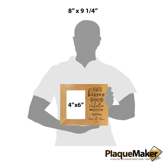 Personalized Valentine's Day Gift - Hugs and Kisses Picture Frame, 4x6"