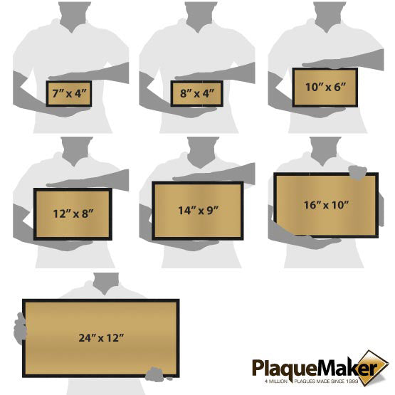 Size Guide Featuring 7 Sizes Available Of Custom Bronze Headstones.