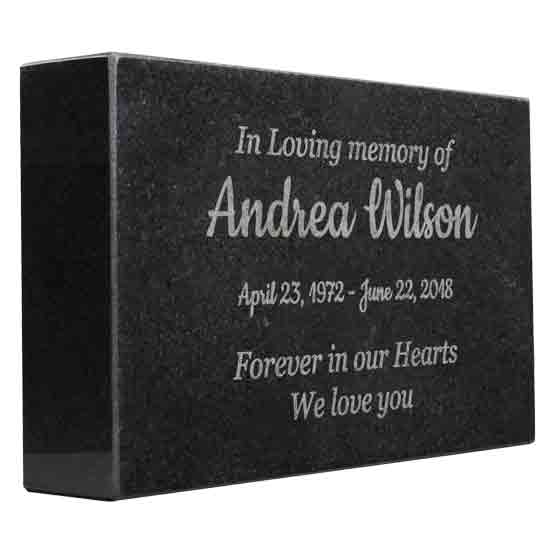 Custom In Loving Memory Black Granite Memorial, Granite Headstones. Engraved with your loved one's information.
