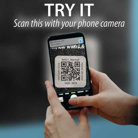 An Invitation To Try to Scan The Memorial QR Code Tag With Your Phone.