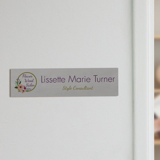 Custom Aluminum Office Name Plate That Ships Today Near Open Office.