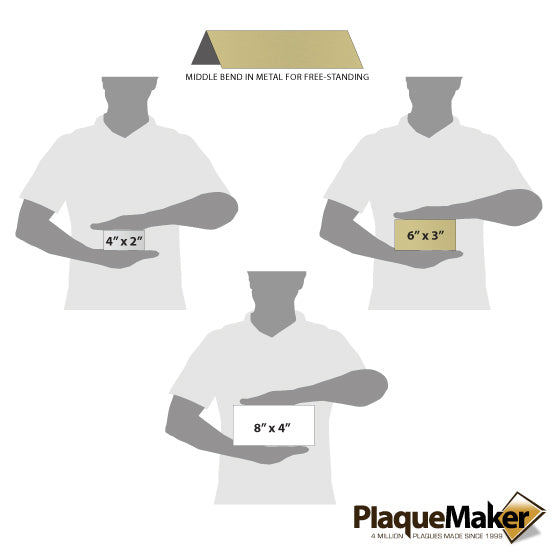 Customizable Gold Aluminum Table Tent- Rectangle - up to 8