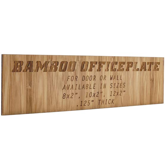 Custom Name Plate - Bamboo Office Plate, Wooden Name Plate. Engraved with your name, title, and logo.