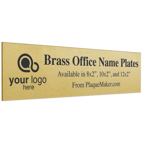 Custom Name Plate - Brass Office Name Plate, Engraved Name Plate. Engraved with your name, title, and logo.