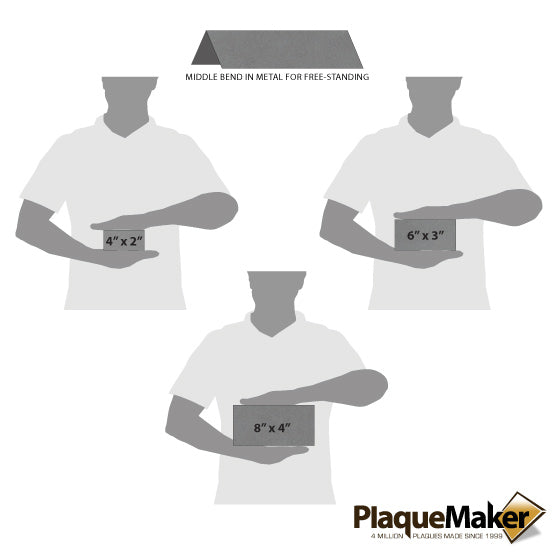 Size Guide Featuring 3 Available Sizes of Titanium Table Tent.