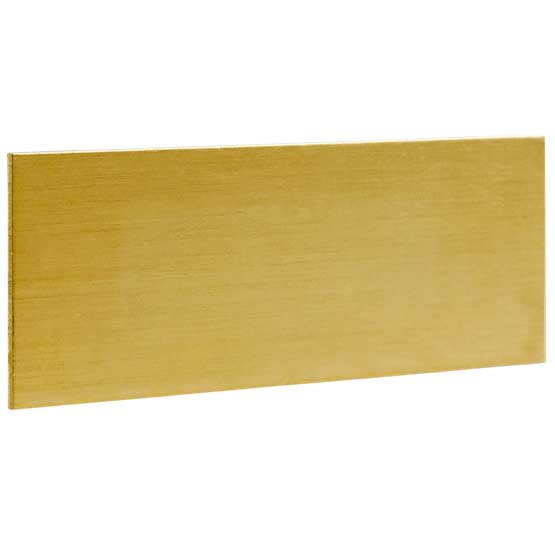 Blank Brass Name Tag From Set Of Ten Matching Tags With Rectangle Shape Against A White Background