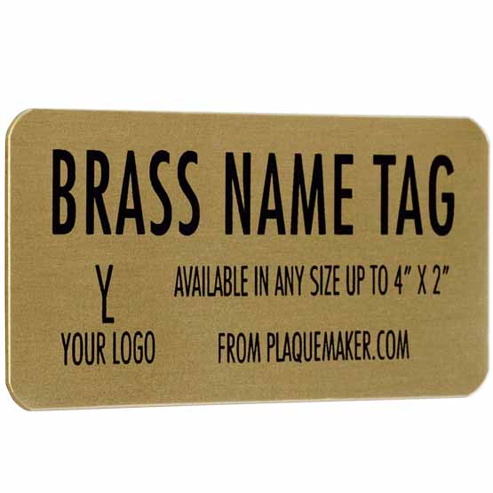 Speedy Awards Brass Name Plate – 1 X 3.25" Picture Frame Art Label / Memorial Tag (Free Laser Engraving)