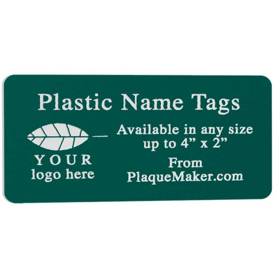 Custom Name Tags - Engraved Plastic Name Tags With Your Text, Title, And Logo.