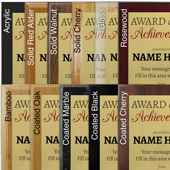 Custom Recognition "Award of" Plaques