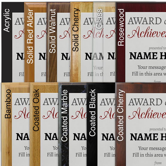 Custom Recognition "Award of" Plaques